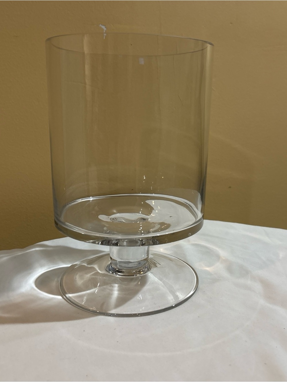 Clear Glass Pedestal Vase